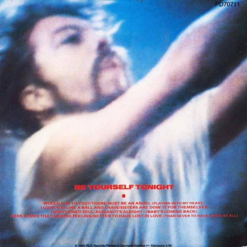 Eurythmics  Be Yourself Tonight 1985 : Inlay